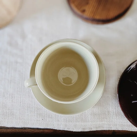 Vintage Ceramic Brown and Green Tea Set - Picture 6 of 9